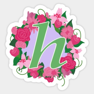 Monogram H, Personalized Floral Initial Sticker